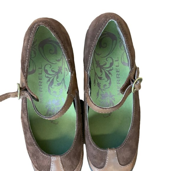 Merrell Plaza MJ Mary Jane Saddle Shoes In Brown Size 7.5 - Picture 3 of 8